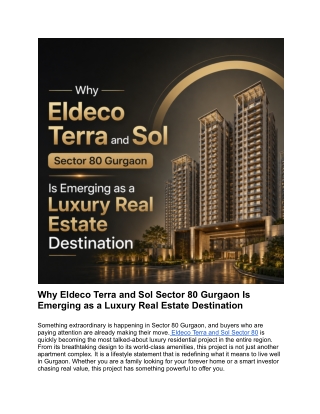 Eldeco Terra and Sol Gurgaon Luxury Homes