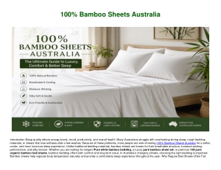 Best 100 Pure Bamboo Sheets Australia for Better Sleep