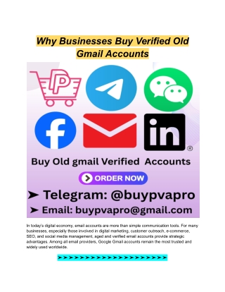 Why Businesses Buy Verified Old Gmail Accounts
