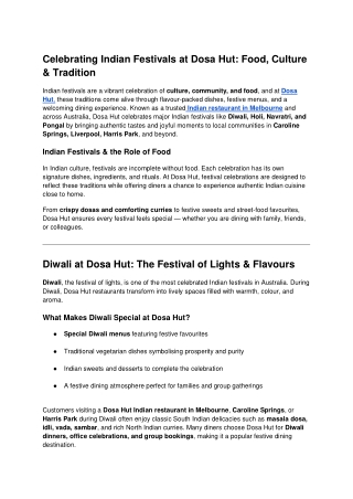 Celebrating Indian Festivals at Dosa Hut_ Food, Culture & Tradition (1)
