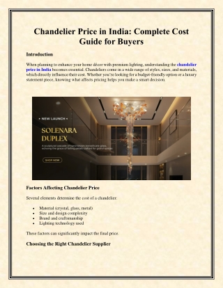 Chandelier Price in India