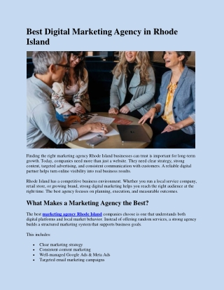 Best Online Marketing Agency in Rhode Island