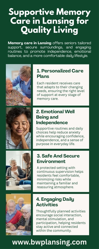 Supportive Memory Care in Lansing for Quality Living