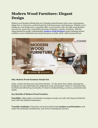 Modern Wood Furniture: Elegant Design