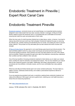 Endodontic Treatment Pineville