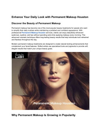 Enhance Your Daily Look with Permanent Makeup Houston