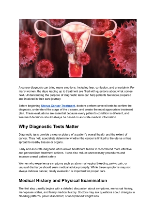 Common Tests Before Uterus Cancer Care