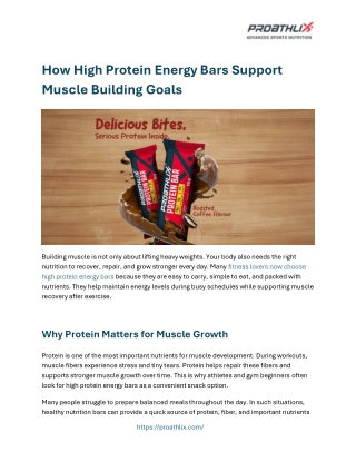 How High Protein Energy Bars Support Muscle Building Goals