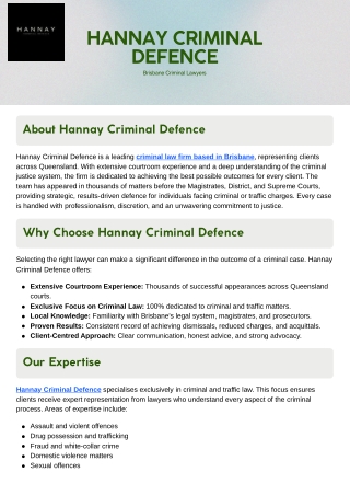 Brisbane Criminal Lawyers - Hannay Criminal Defence