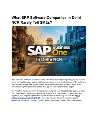 What ERP Software Companies in Delhi NCR Rarely Tell SMEs