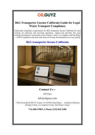 IKG Transporter License California Guide for Legal Waste Transport Compliance