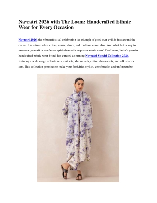 Shop Handcrafted Ethnic Wear for Every Occasion - The Loom