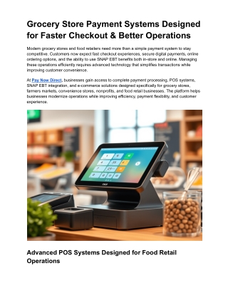 Grocery Store Payment Systems Designed for Faster Checkout & Better Operations