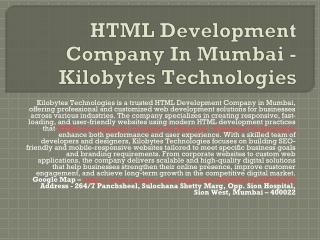 Template Based HTML Website - Kilobytes Technologies