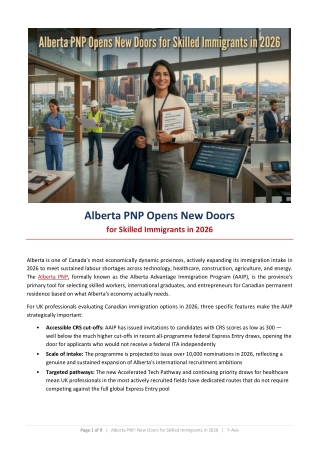 Alberta PNP Opens New Doors for Skilled Immigrants in 2026