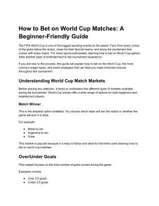 How to Bet on World Cup Matches_ A Beginner-Friendly Guide