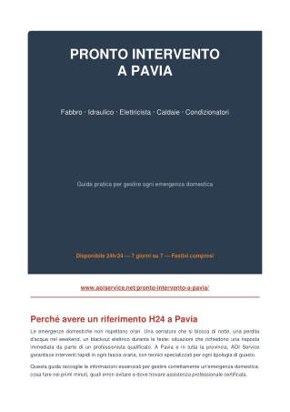 Pronto intervento pavia aoiservice