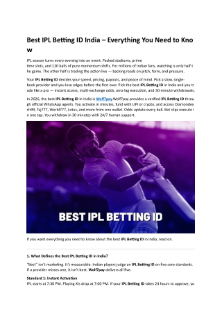 Best IPL Betting ID India  Everything You Need to Know
