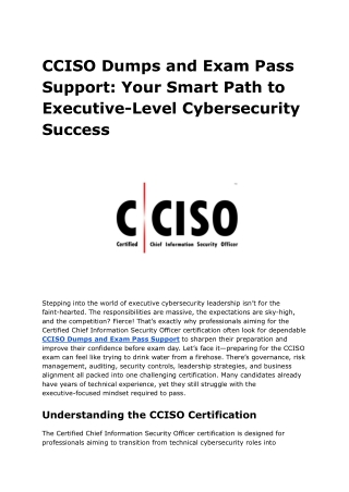 CCISO Dumps and Exam Pass Support_ Your Smart Path to Executive-Level Cybersecurity Success (1)