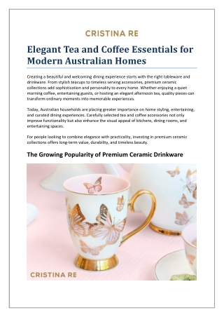 Elegant Tea and Coffee Essentials for Modern Australian Homes
