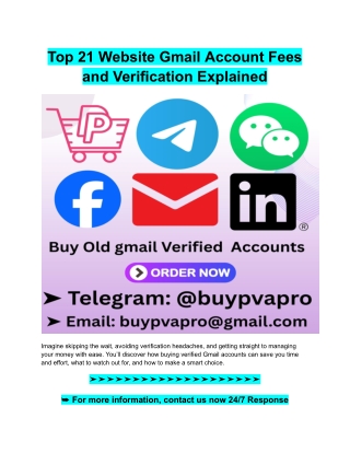 Top 21 Website Gmail Account Fees and Verification Explained