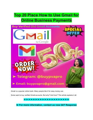 Top 20 Place How to Use Gmail for Online Business Payments
