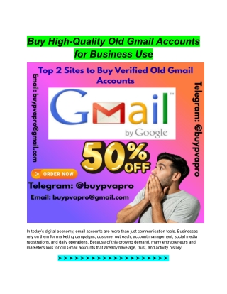 Buy High-Quality Old Gmail Accounts for Business Use