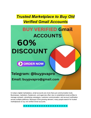 Trusted Marketplace to Buy Old Verified Gmail Accounts