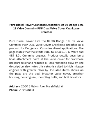 Pure Diesel Power