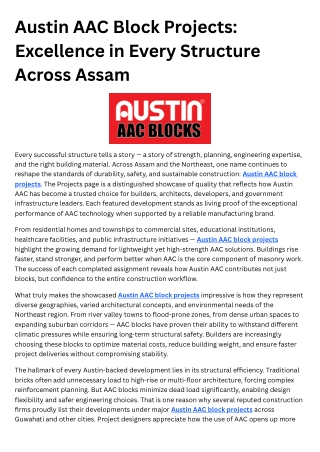Discover Austin AAC Block Projects Shaping Assam’s Infrastructure