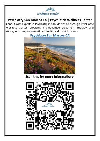 Psychiatry San Marcos Ca | Psychiatric Wellness Center