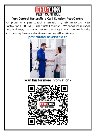 Pest Control Bakersfield Ca | Eviction Pest Control