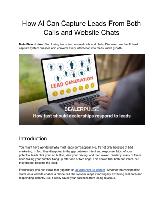 How AI Can Capture Leads From Both Calls and Website Chats