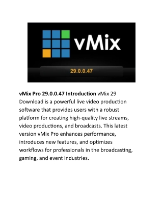 vMix Pro 29.0.0.47
