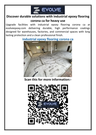 Discover durable solutions with industrial epoxy flooring corona ca for heavy use