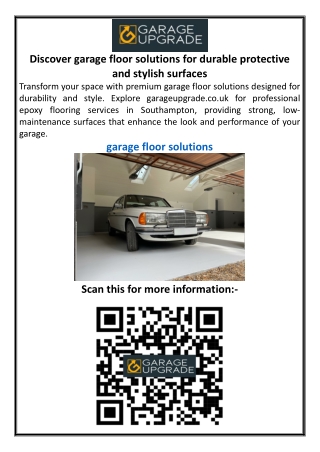 Discover garage floor solutions for durable protective and stylish surfaces