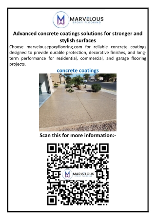 Advanced concrete coatings solutions for stronger and stylish surfaces