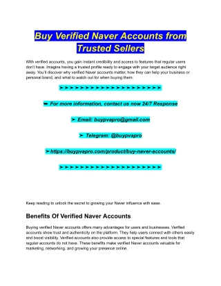Buy Verified Naver Accounts from Trusted Sellers