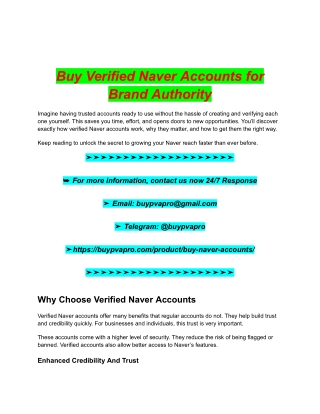 Buy Verified Naver Accounts for Brand Authority