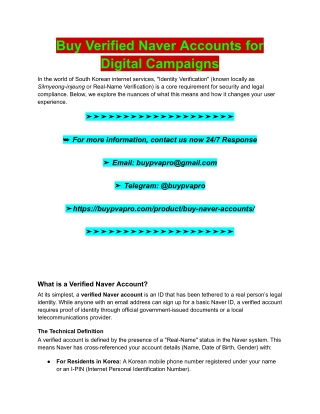 Buy Verified Naver Accounts for Digital Campaigns