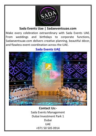 Sada Events Uae | Sadaeventsuae.com