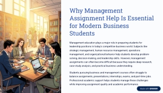 Management Assignment Help Canada  Expert Online Assignment Writers
