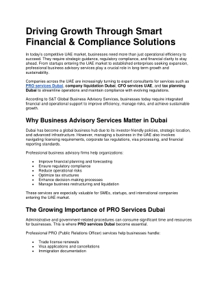 Driving Growth Through Smart Financial