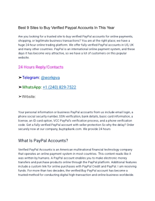 Best 9 Sites to Buy Verified Paypal Accounts In This Year