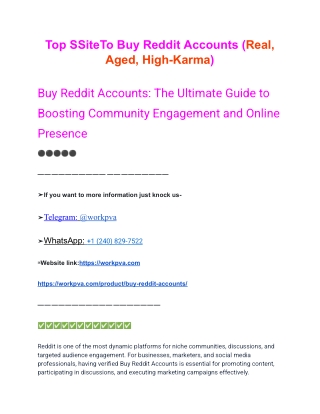 Top SSiteTo Buy Reddit Accounts (Real, Aged, High-Karma)