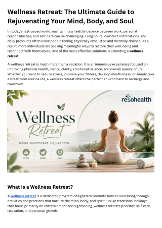 Wellness Retreat Program