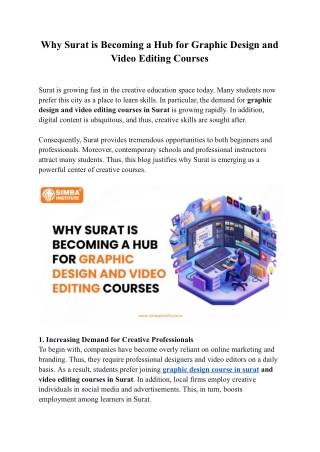 Why Surat is Becoming a Hub for Graphic Design and Video Editing Courses