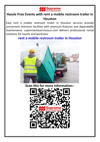 Hassle Free Events with rent a mobile restroom trailer in Houston