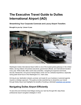 The Executive Travel Guide to Dulles International Airport (IAD)