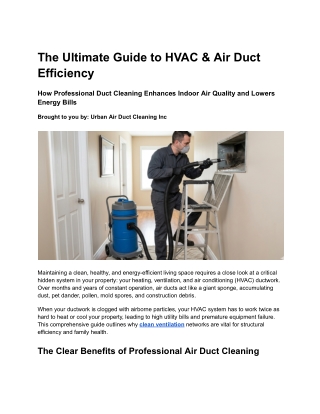 The Ultimate Guide to HVAC & Air Duct Efficiency